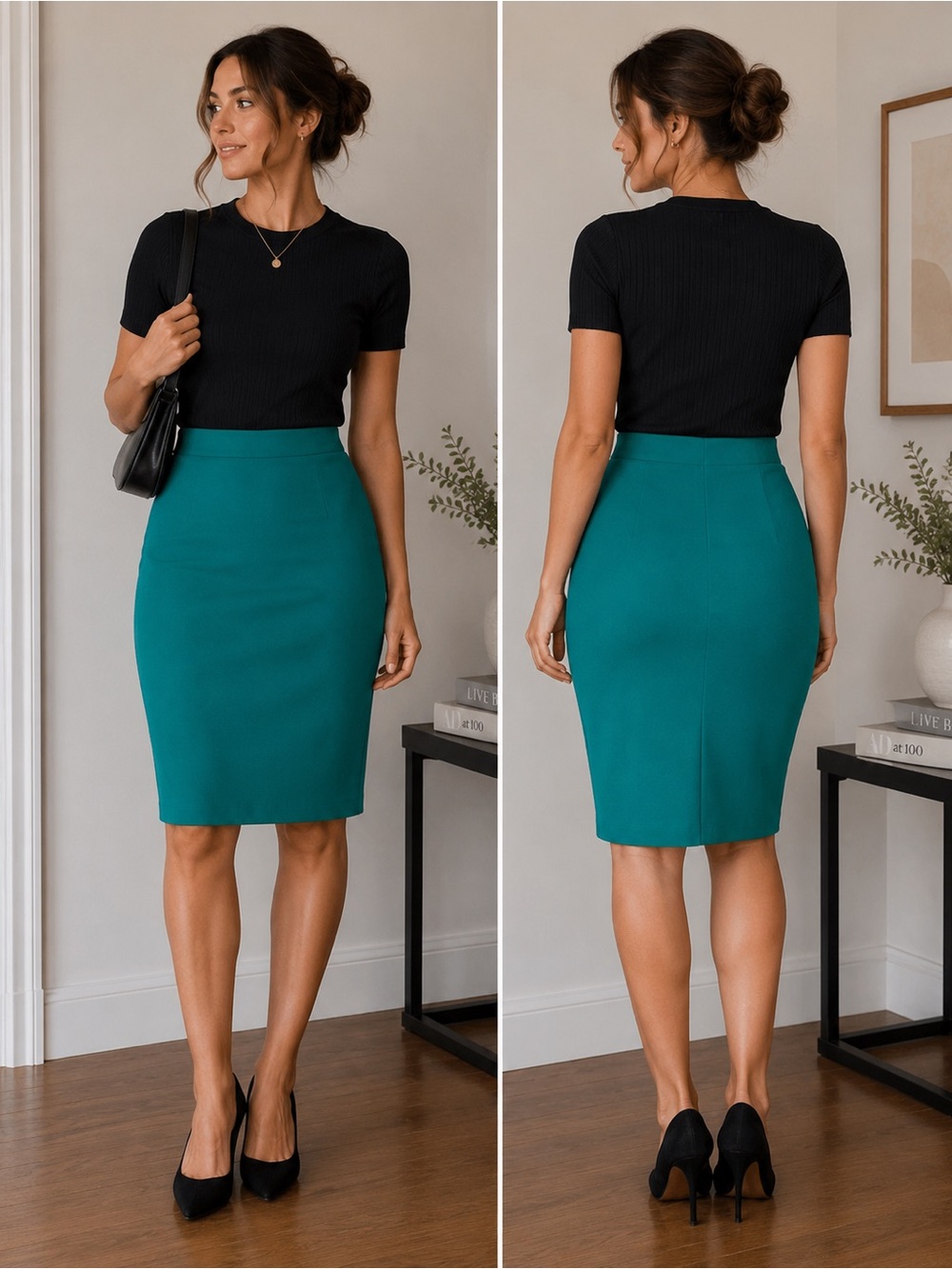 WOW Couture Vibrant Teal Pencil Skirt